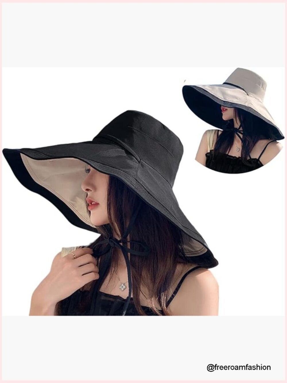Packable Wide Brim Sun Hat with Chin Strap UV Protection